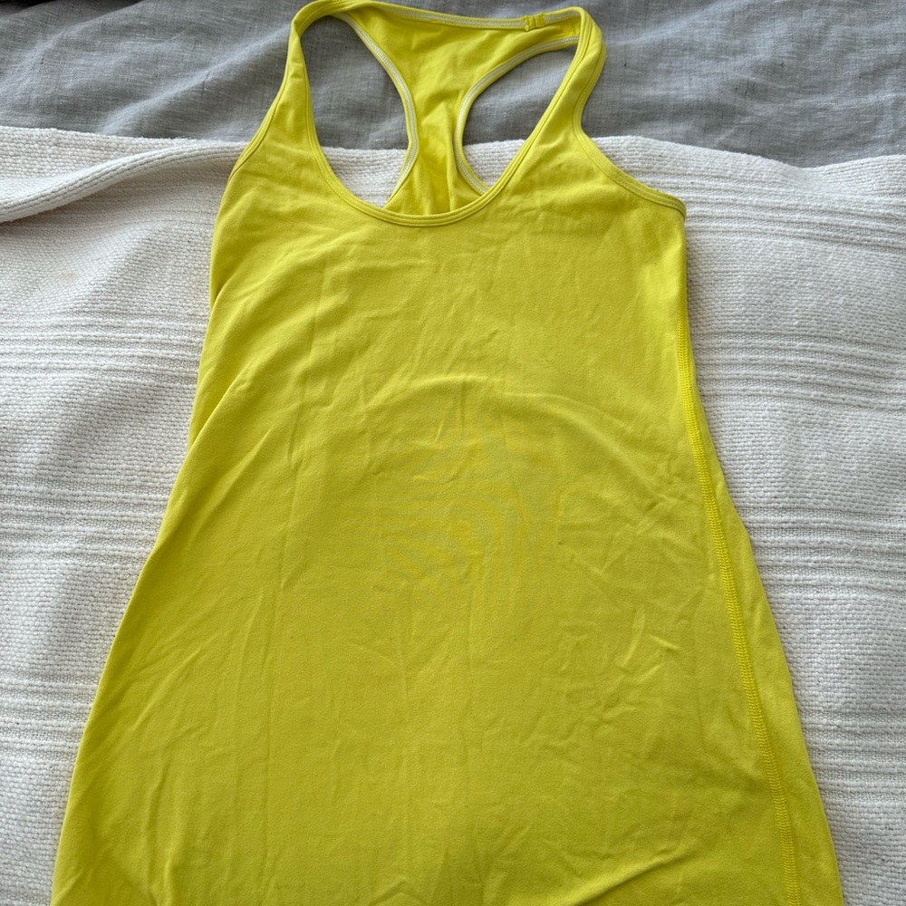 Size 4 bright yellow workout tank lululemon